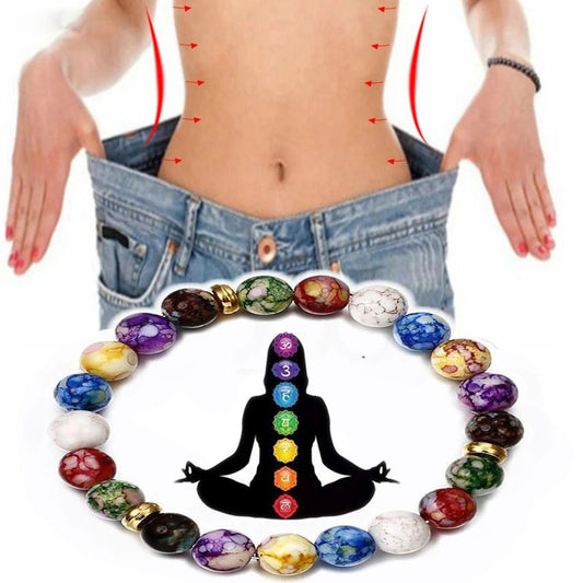Colorful Yoga Balance Bracelet Energy Beads Volcanic Stone Bracelet 